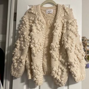 Cozy Cream Open Front Sweater